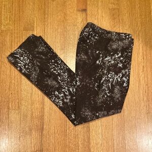 Open Edit Brown and Gray Print Pants Size Small